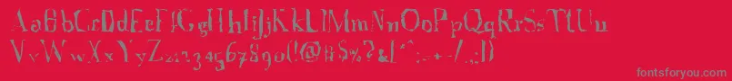 フォントAFontWithSerifs.Disordered – 赤い背景に灰色の文字