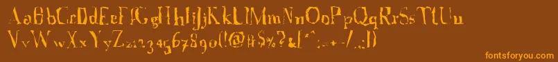 AFontWithSerifs.Disordered Font – Orange Fonts on Brown Background