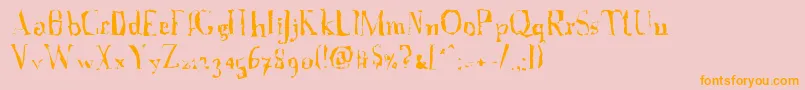 AFontWithSerifs.Disordered-Schriftart – Orangefarbene Schriften auf rosa Hintergrund