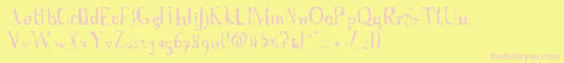 フォントAFontWithSerifs.Disordered – ピンクのフォント、黄色の背景