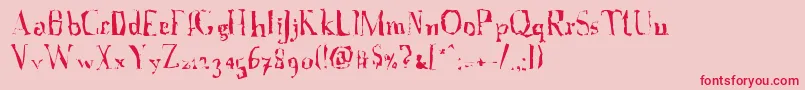 フォントAFontWithSerifs.Disordered – ピンクの背景に赤い文字