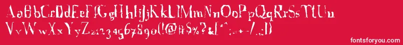 AFontWithSerifs.Disordered Font – White Fonts on Red Background