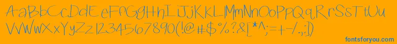 Kbswiftly Font – Blue Fonts on Orange Background