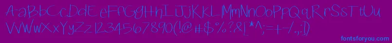 Kbswiftly Font – Blue Fonts on Purple Background