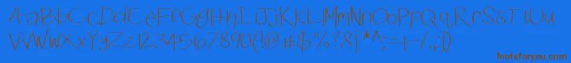 Kbswiftly Font – Brown Fonts on Blue Background