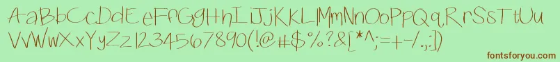 Kbswiftly Font – Brown Fonts on Green Background