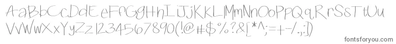 Kbswiftly-fontti – harmaat kirjasimet valkoisella taustalla