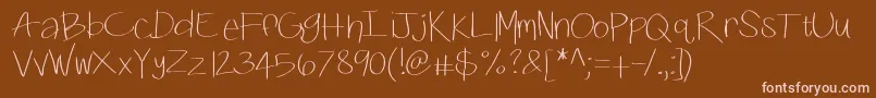 Kbswiftly Font – Pink Fonts on Brown Background