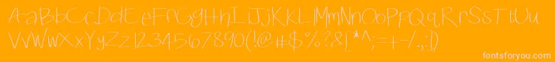 Kbswiftly Font – Pink Fonts on Orange Background