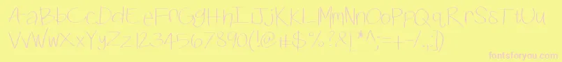 Kbswiftly Font – Pink Fonts on Yellow Background