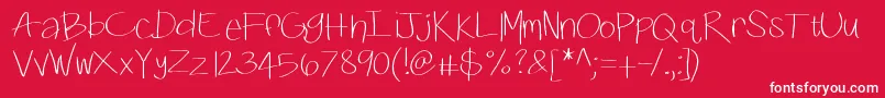 Fonte Kbswiftly – fontes brancas em um fundo vermelho