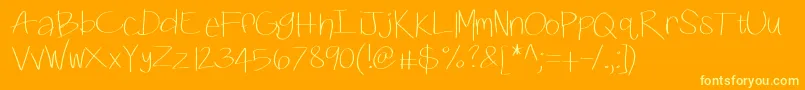 Подробнее о шрифте Kbswiftly Шрифт Kbswiftly – жёлтые шрифты на оранжевом фоне