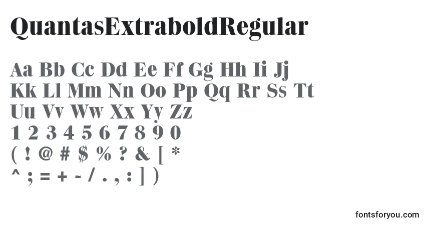 Schriftart QuantasExtraboldRegular – Alphabet, Zahlen, spezielle Symbole