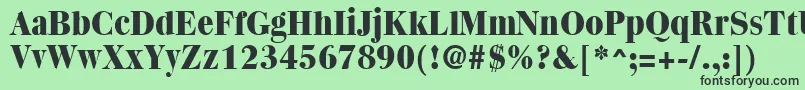 Шрифт QuantasExtraboldRegular – чёрные шрифты на зелёном фоне