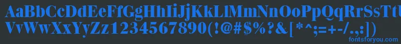 Шрифт QuantasExtraboldRegular – синие шрифты на чёрном фоне