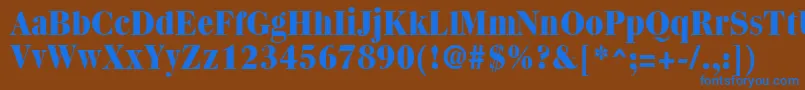 Czcionka QuantasExtraboldRegular – niebieskie czcionki na brązowym tle