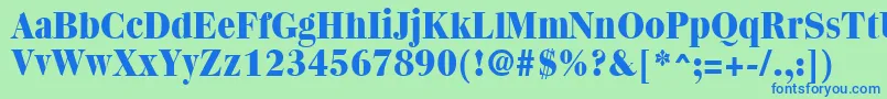 QuantasExtraboldRegular Font – Blue Fonts on Green Background