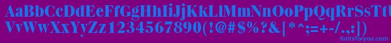 Czcionka QuantasExtraboldRegular – niebieskie czcionki na fioletowym tle