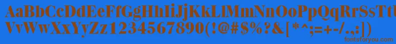 QuantasExtraboldRegular-Schriftart – Braune Schriften auf blauem Hintergrund