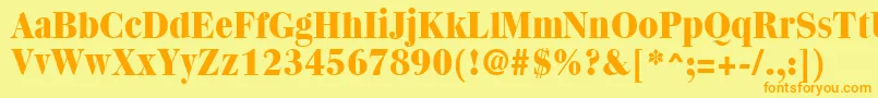 QuantasExtraboldRegular Font – Orange Fonts on Yellow Background