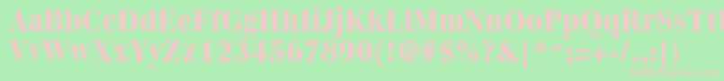 QuantasExtraboldRegular-fontti – vaaleanpunaiset fontit vihreällä taustalla