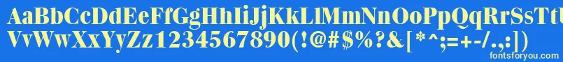 QuantasExtraboldRegular Font – Yellow Fonts on Blue Background