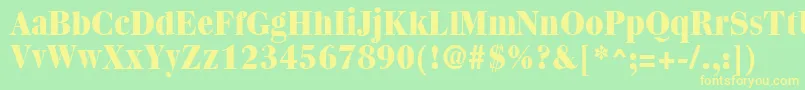 QuantasExtraboldRegular Font – Yellow Fonts on Green Background