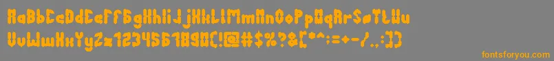 AntiqueRetroBold-Schriftart – Orangefarbene Schriften auf grauem Hintergrund
