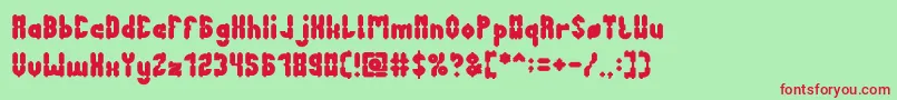 フォントAntiqueRetroBold – 赤い文字の緑の背景