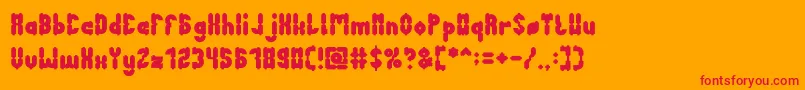 AntiqueRetroBold-Schriftart – Rote Schriften auf orangefarbenem Hintergrund