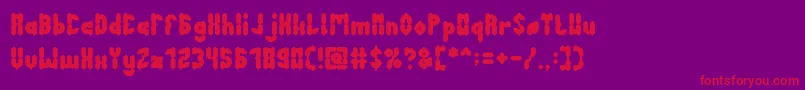 AntiqueRetroBold-Schriftart – Rote Schriften auf violettem Hintergrund