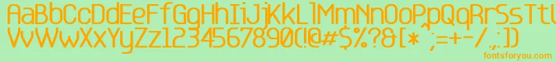 フォントBase5 – オレンジの文字が緑の背景にあります。
