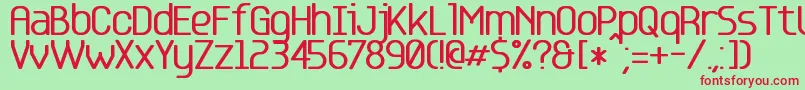Base5 Font – Red Fonts on Green Background