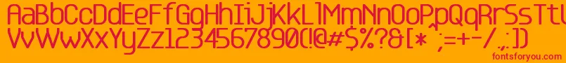 フォントBase5 – オレンジの背景に赤い文字