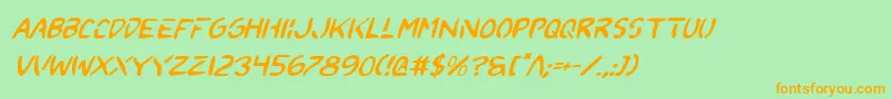 2toonv2i Font – Orange Fonts on Green Background