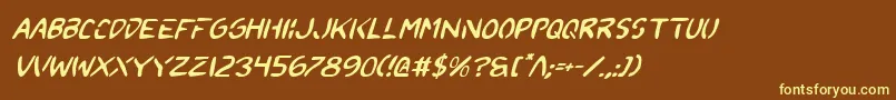 2toonv2i Font – Yellow Fonts on Brown Background
