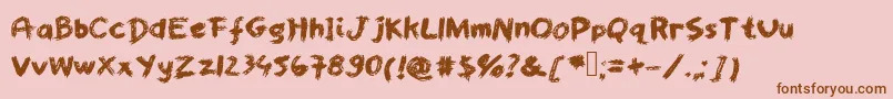 Worstpaintjobever-Schriftart – Braune Schriften auf rosa Hintergrund