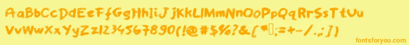 Worstpaintjobever Font – Orange Fonts on Yellow Background
