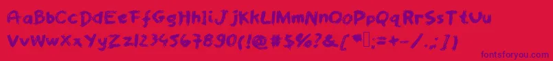 Шрифт Worstpaintjobever – фиолетовые шрифты на красном фоне