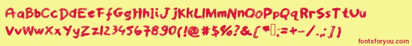 Worstpaintjobever Font – Red Fonts on Yellow Background