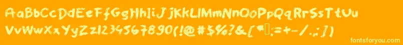 フォントWorstpaintjobever – オレンジの背景に黄色の文字