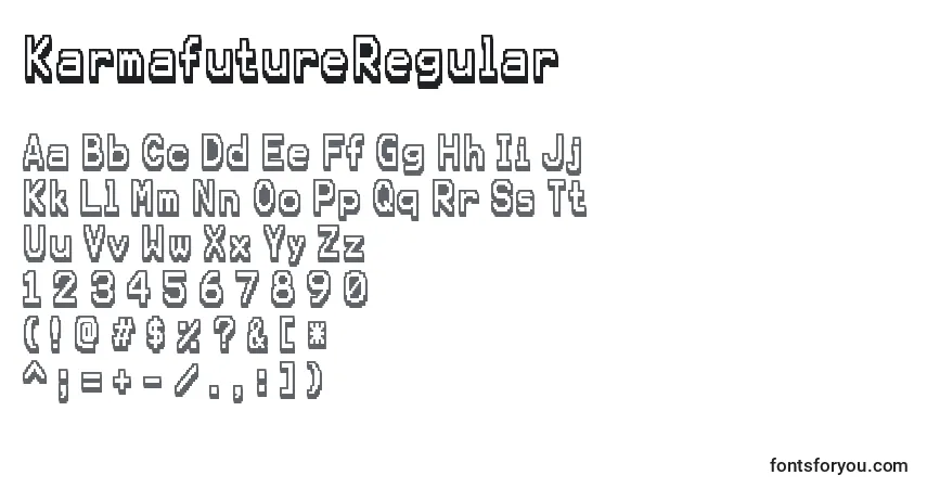 Fuente KarmafutureRegular - alfabeto, números, caracteres especiales
