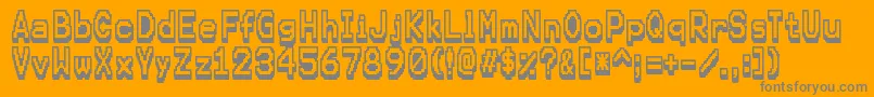 KarmafutureRegular-Schriftart – Graue Schriften auf orangefarbenem Hintergrund