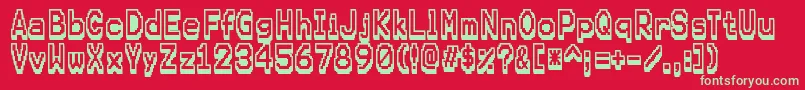 KarmafutureRegular Font – Green Fonts on Red Background