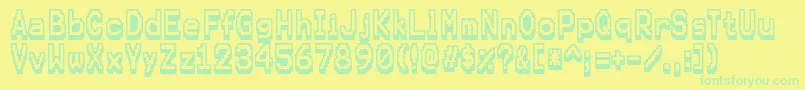 KarmafutureRegular Font – Green Fonts on Yellow Background