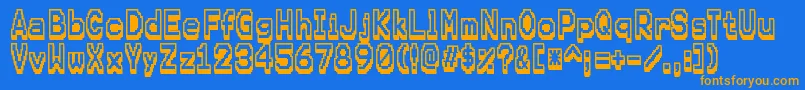 KarmafutureRegular Font – Orange Fonts on Blue Background