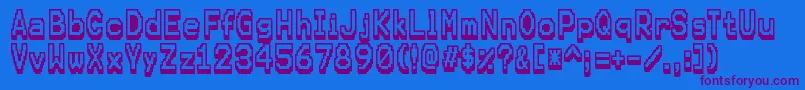 KarmafutureRegular Font – Purple Fonts on Blue Background