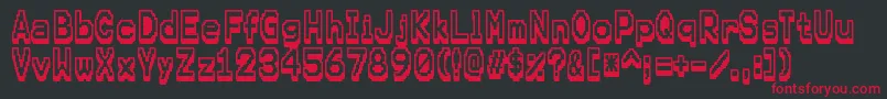 KarmafutureRegular Font – Red Fonts on Black Background