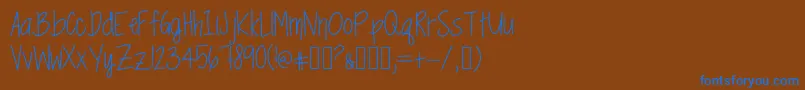SpringtimeBlues Font – Blue Fonts on Brown Background