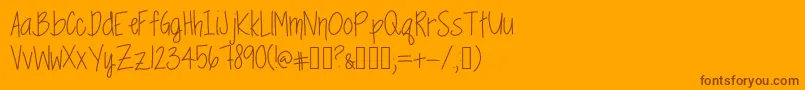 Fonte SpringtimeBlues – fontes marrons em um fundo laranja
